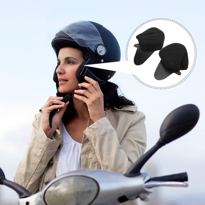 SOLUSTRE 2pcs Motorcycle Helmet Ear Pads Wind Blocker Chin Strap for Biking Full Coverage Ear Protection Accessories - Image 2